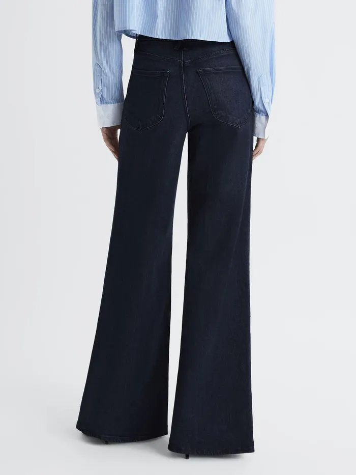 Women Reiss Jeans American Soft Tech Palazzo Jeans Indigo