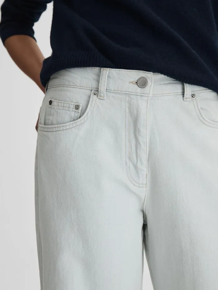 Women Reiss Jeans Maize Flared Side Seam Jeans Light Blue