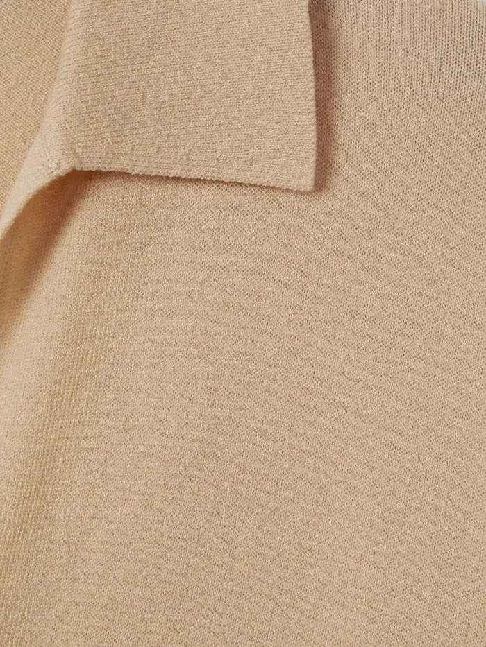 Women Reiss Knitwear Nellie Knitted Collared VNeck Top Stone