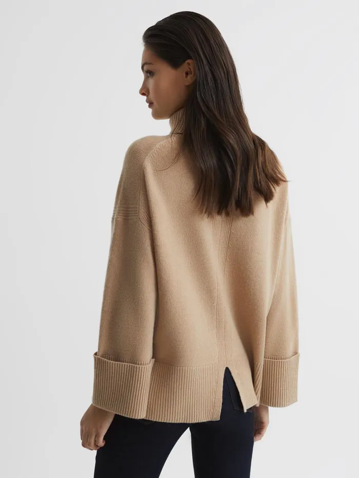 Women Reiss Knitwear Sarah WoolCashmere Roll Neck Jumper Camel