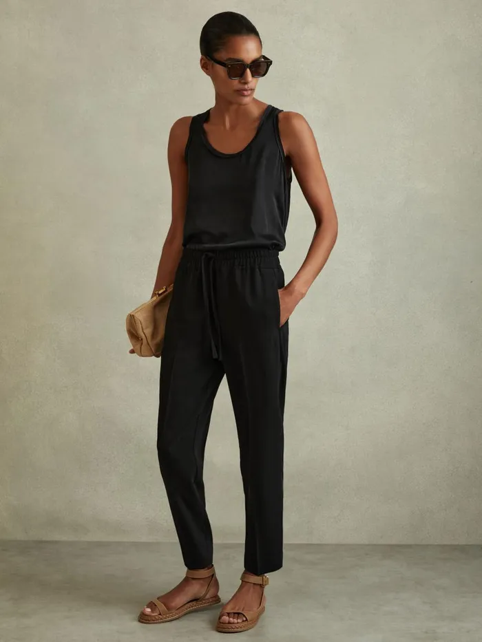 Women Reiss Pants Hailey Pull On Trousers Black