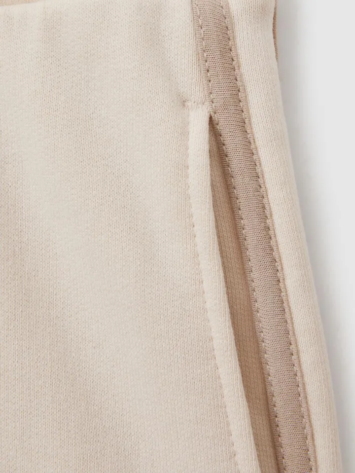 Women Reiss Pants Upside Cotton Side Stripe Joggers Cream