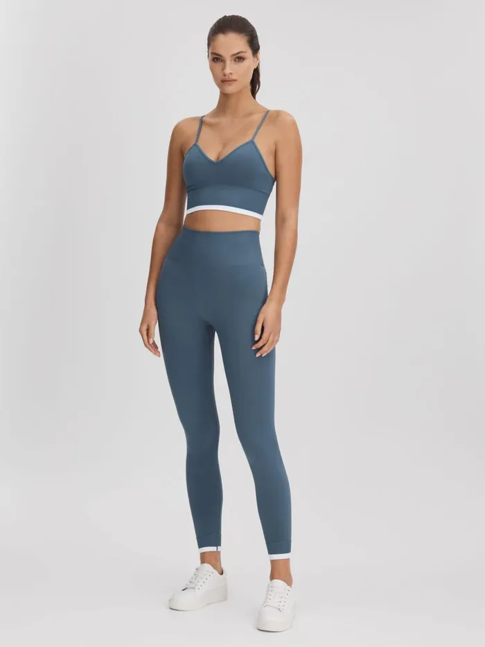 Women Reiss Pants Upside High Rise Leggings Blue