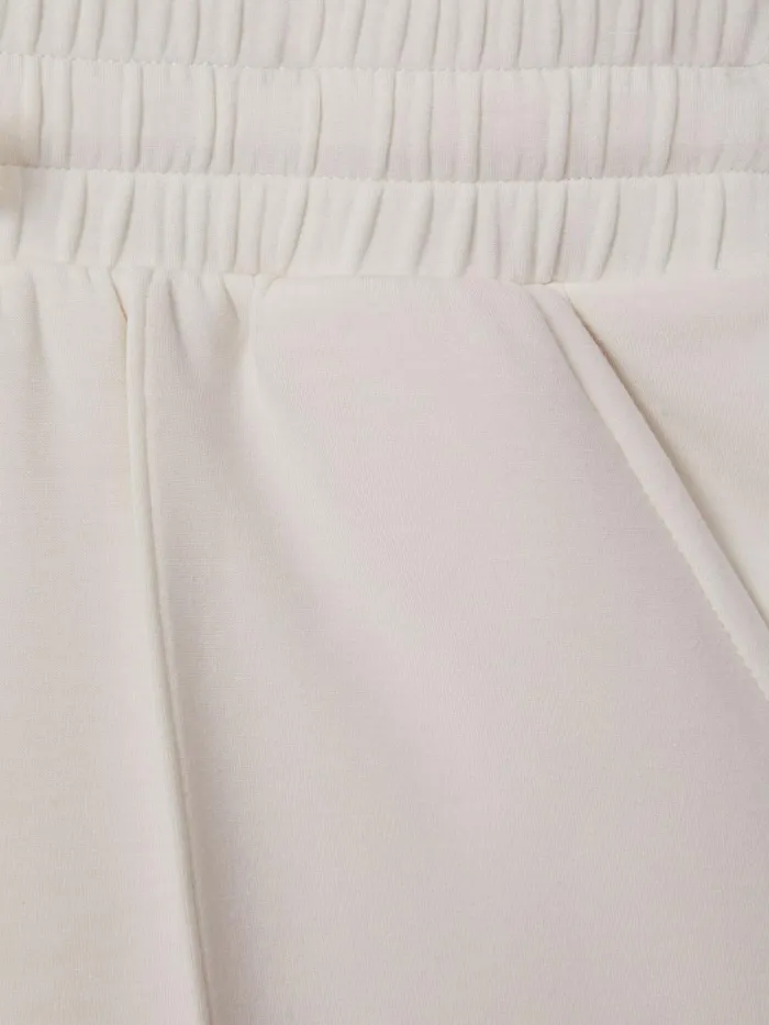 Women Reiss Shorts Joanna Modal Blend Drawstring CoOrd Sweat Shorts Ivory
