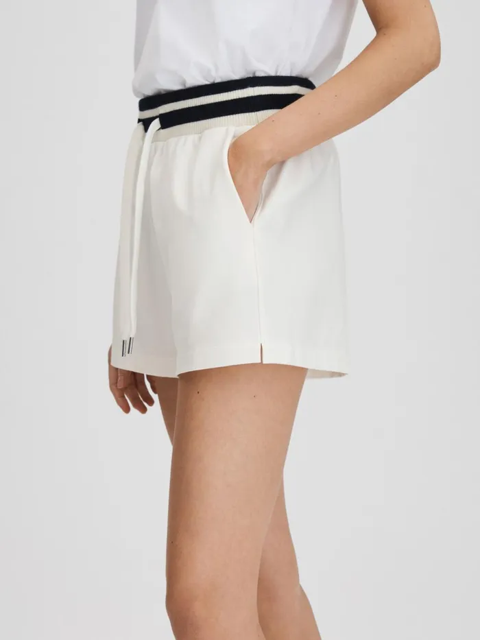 Women Reiss Shorts Lexi Striped Drawstring Waistband Shorts Navyivory