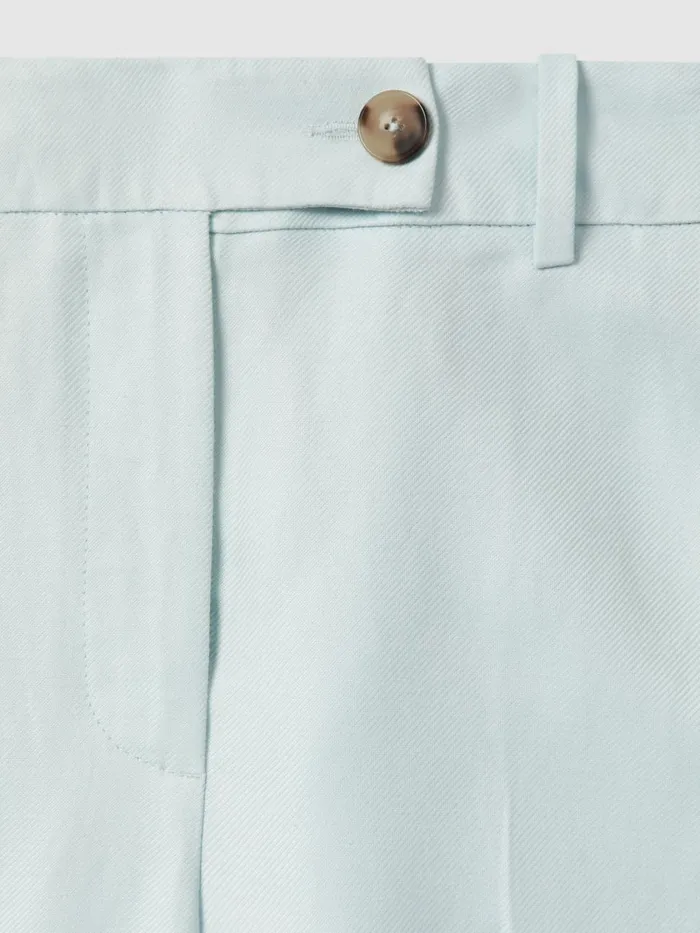 Women Reiss Suits and Tailoring Lori ViscoseLinen Wide Leg Suit Trousers Blue