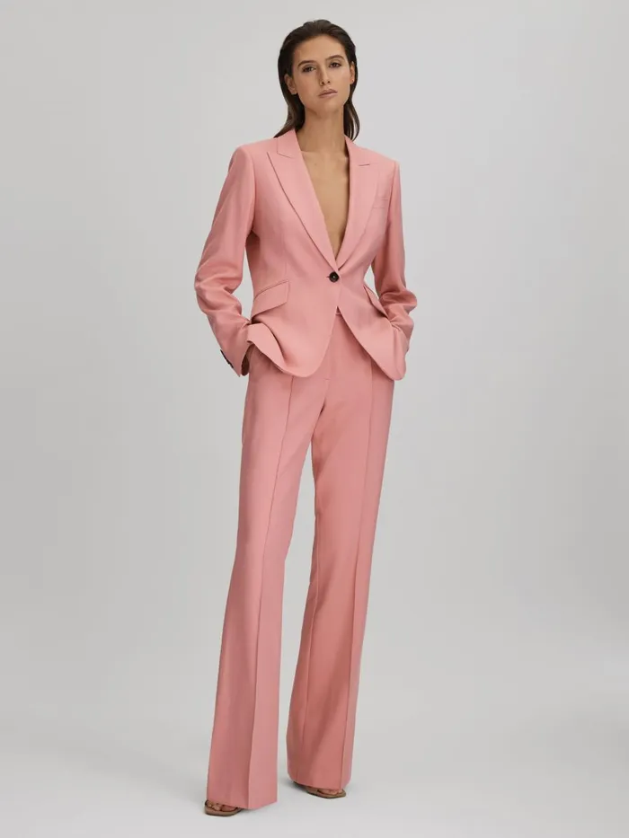 Women Reiss Suits and Tailoring Millie Tailored Single Breasted Suit Blazer Pink