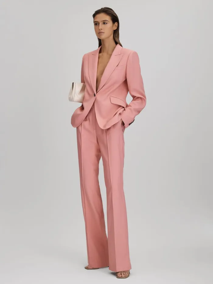 Women Reiss Suits and Tailoring Millie Tailored Single Breasted Suit Blazer Pink