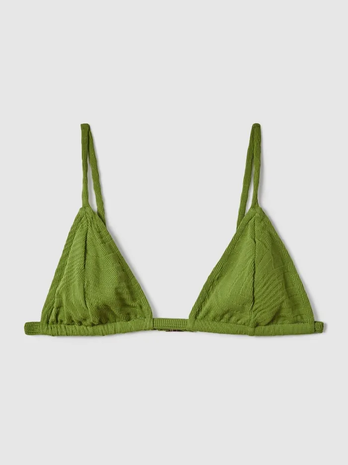 Women Reiss Swimwear Julian FELLA Triangle Bikini Top Fern Green