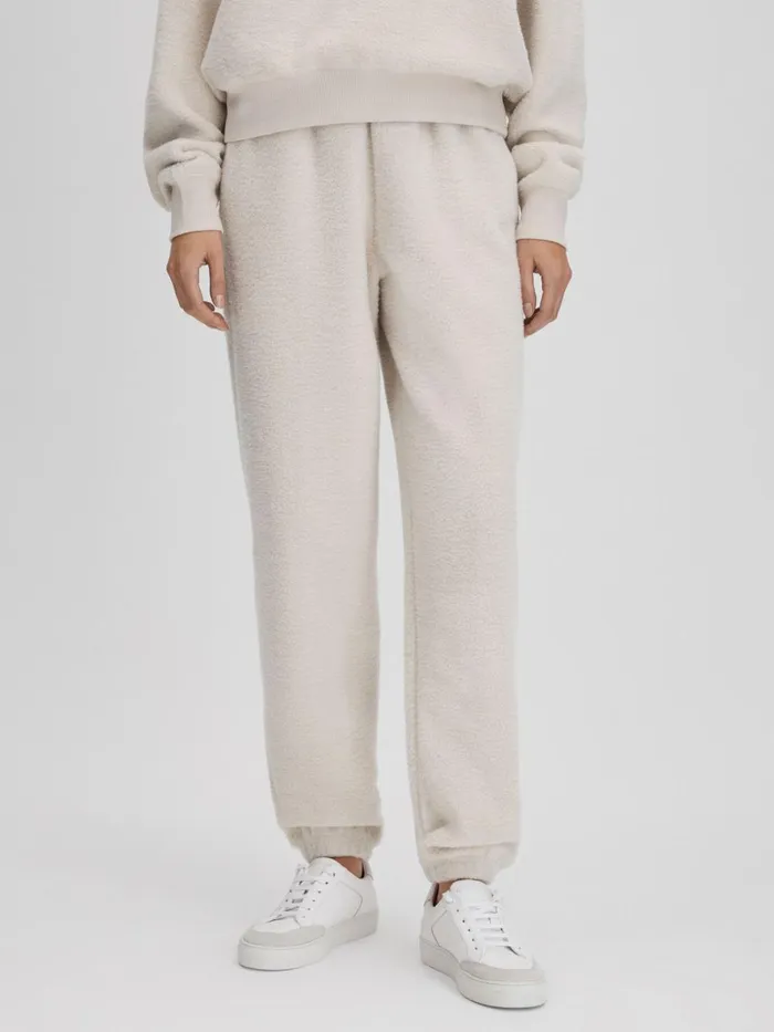 Women Reiss Tops American Good American Elasticated Sherpa Joggers Tusk White