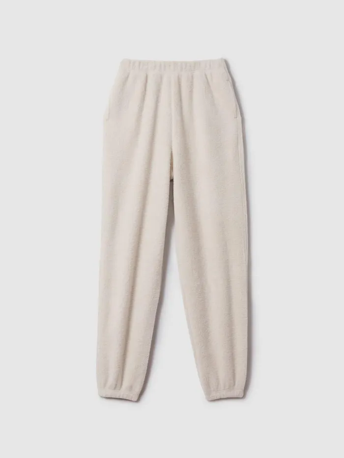 Women Reiss Tops American Good American Elasticated Sherpa Joggers Tusk White