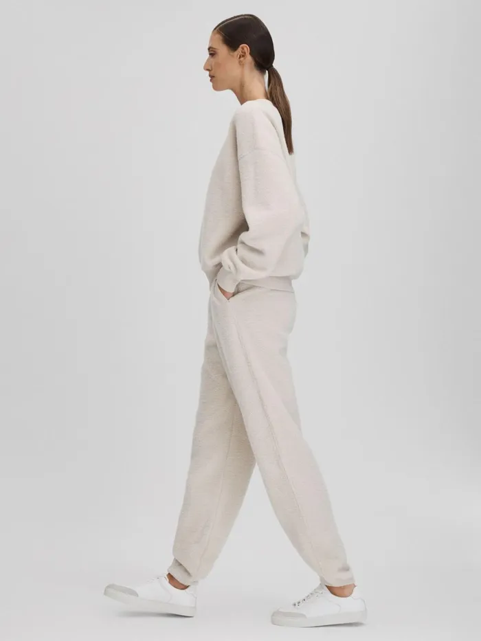 Women Reiss Tops American Good American Elasticated Sherpa Joggers Tusk White