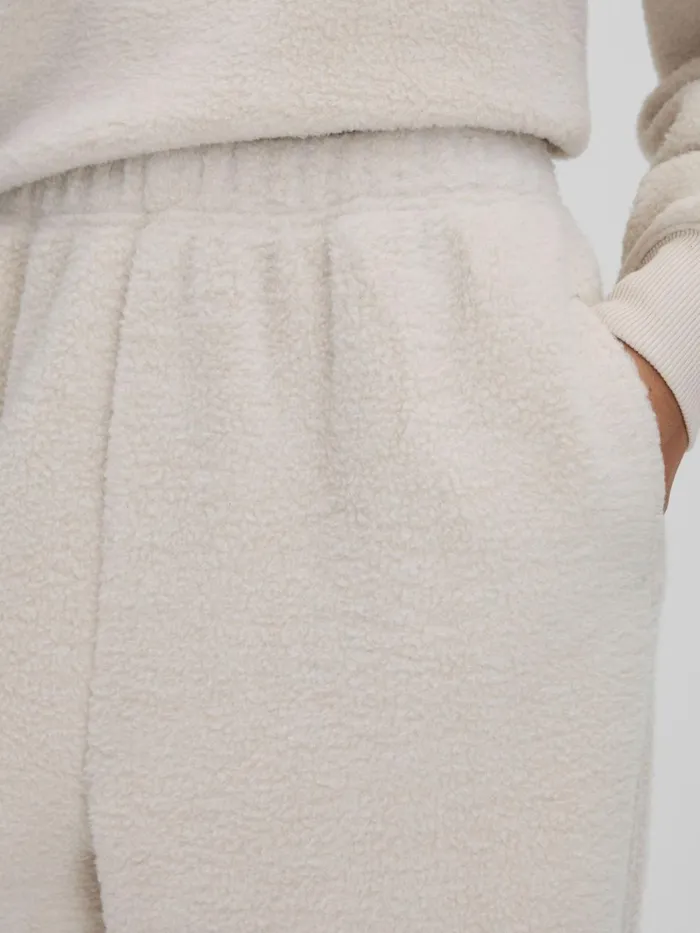 Women Reiss Tops American Good American Elasticated Sherpa Joggers Tusk White