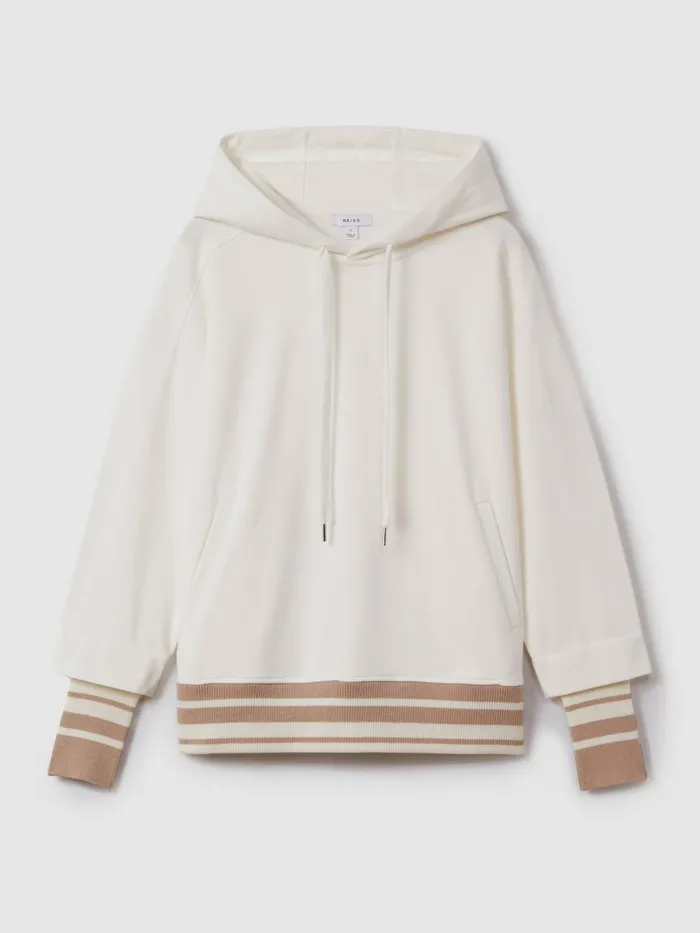 Women Reiss Tops Lexi Striped Trim Hoodie Minkivory