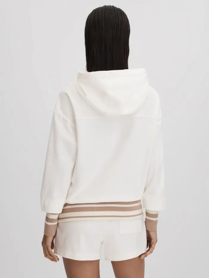 Women Reiss Tops Lexi Striped Trim Hoodie Minkivory
