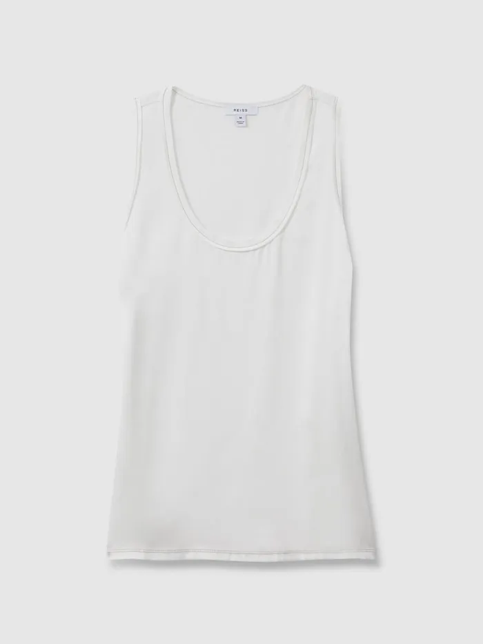 Women Reiss Tops Riley Silk Front Vest White