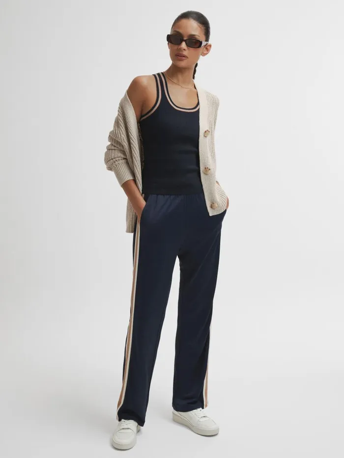 Women Reiss Tops Upside Cotton Blend Tank Top Navy