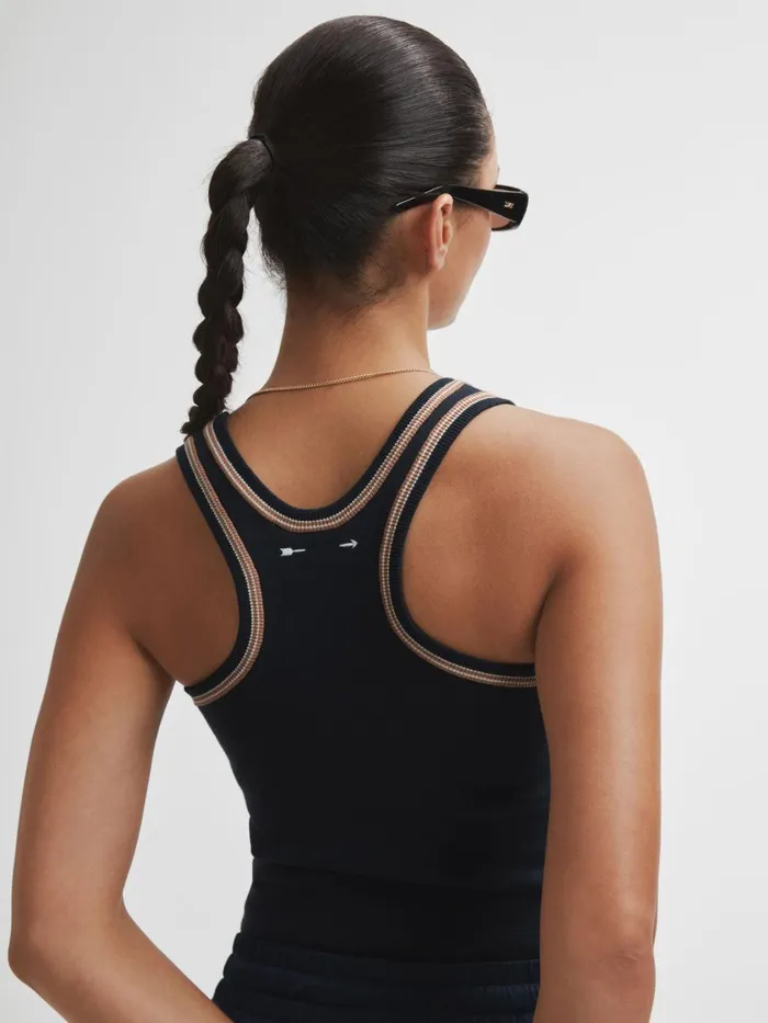 Women Reiss Tops Upside Cotton Blend Tank Top Navy