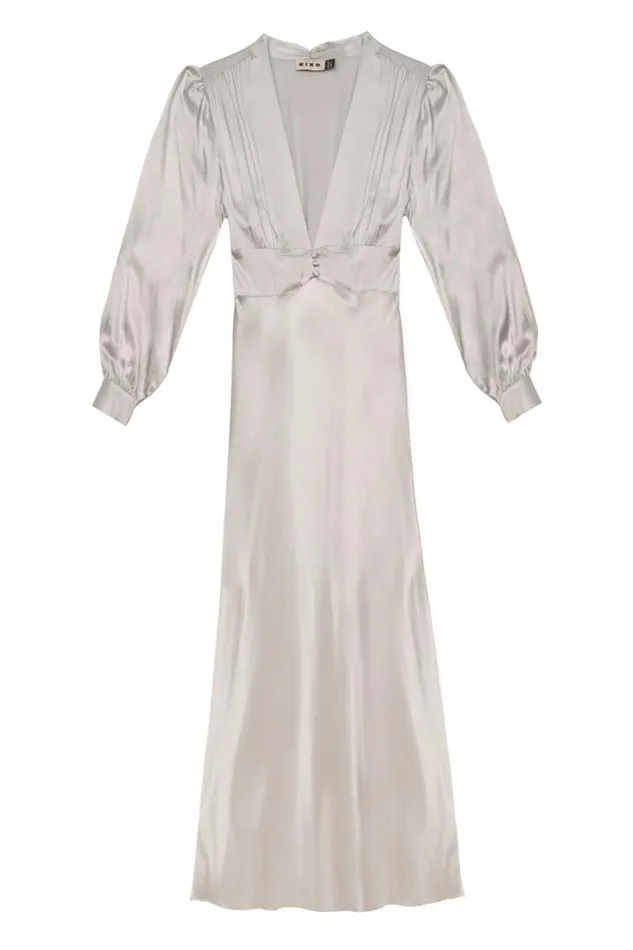 Women RIXO All Clothing Emory Satin Gown Silver