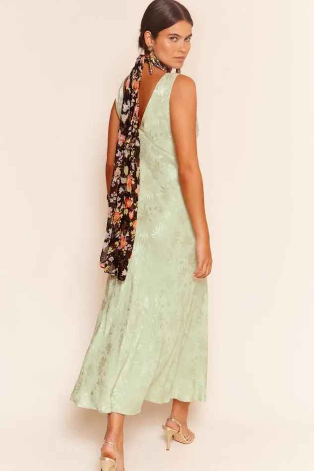 Women RIXO All Clothing Sandrine Midi Dress Daisy Jacquard Sage