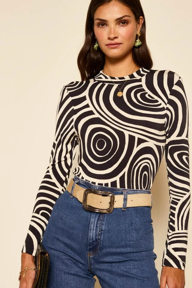 Women RIXO All Clothing Tully Jersey Top Whirlpool Mono