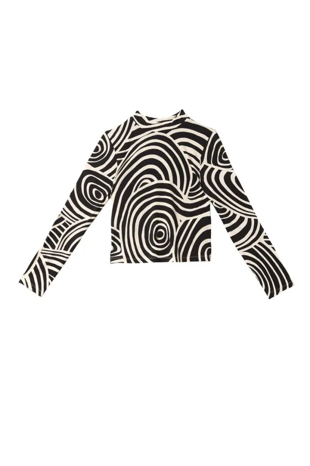 Women RIXO All Clothing Tully Jersey Top Whirlpool Mono