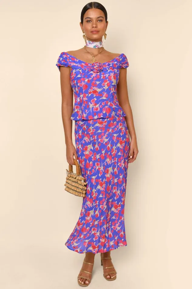 Women RIXO Last Chance Giuletta Top Fontainhas Floral Iris