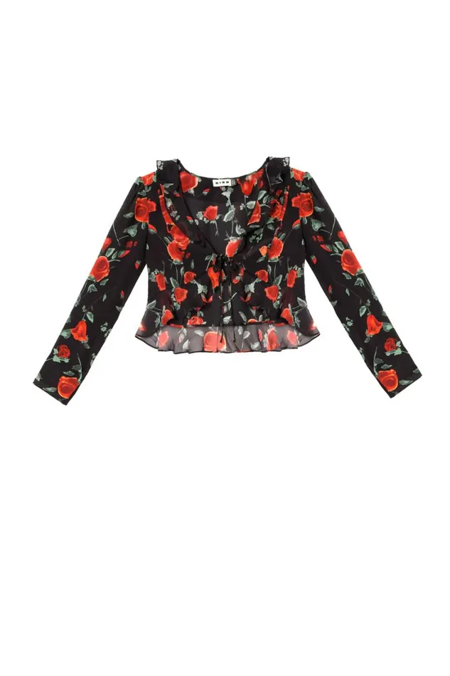Women RIXO Last Chance Neelu Silk Top Claudia Rose Black