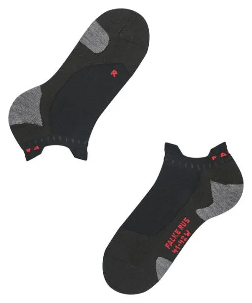 Women RU5 Race Invisible Women Running No Show Socks Black FALKE Running Socks