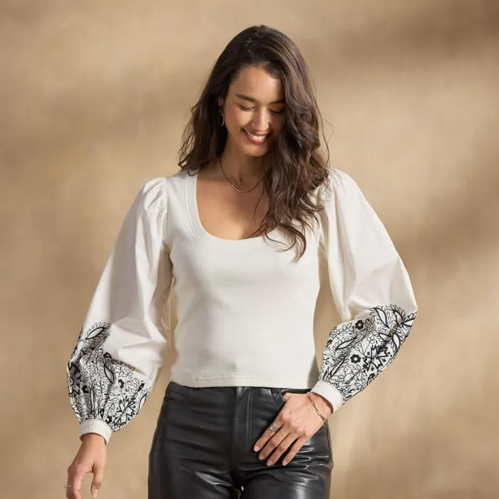 Women Ruthie Top Ivory Sundance Catalog Tops