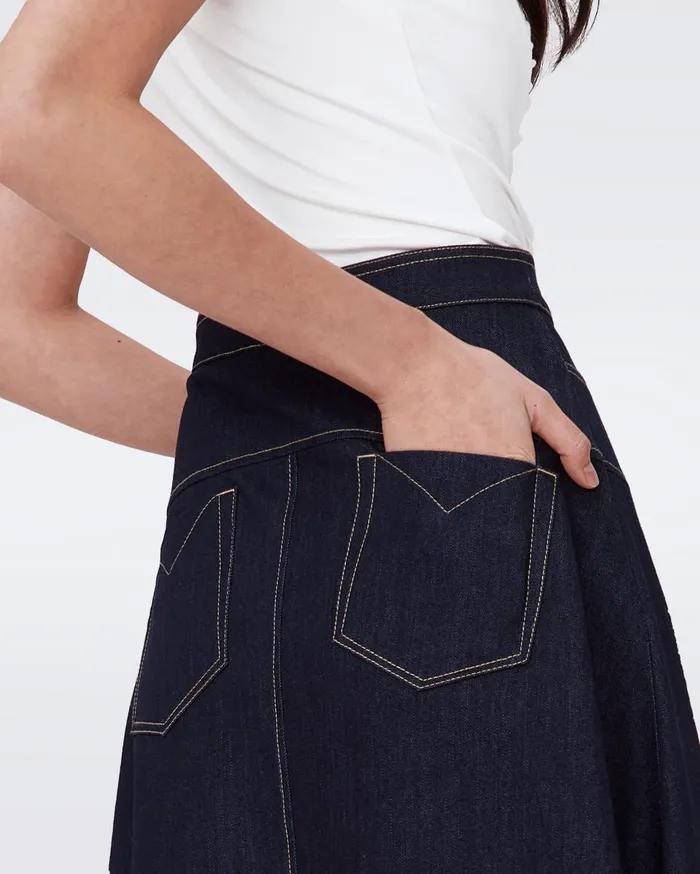 Women Salome Denim Skirt Denim Blue DVF Skirts