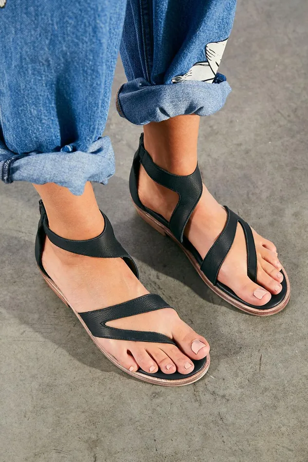 Women Sandals Free People Farrah Asymmetric Sandals Black