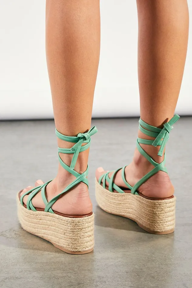 Women Sandals Free People Grace Wrap Wedges Quiet Wave