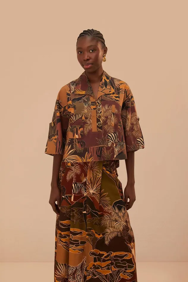 Women Savana Dream Caramel Utility Blouse Savana Dream Caramel FARM Rio Blouses