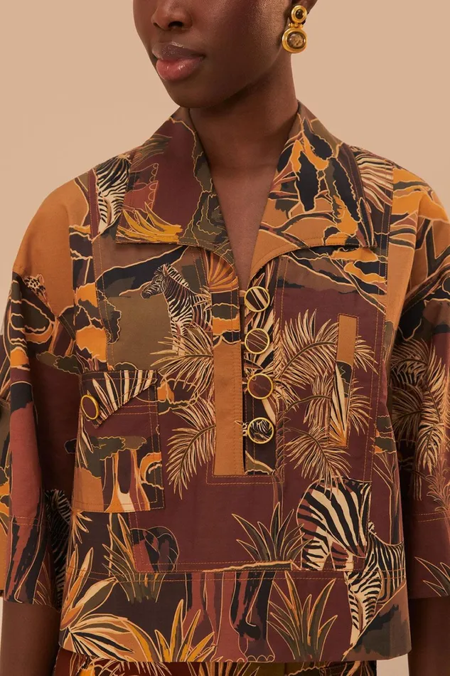 Women Savana Dream Caramel Utility Blouse Savana Dream Caramel FARM Rio Blouses