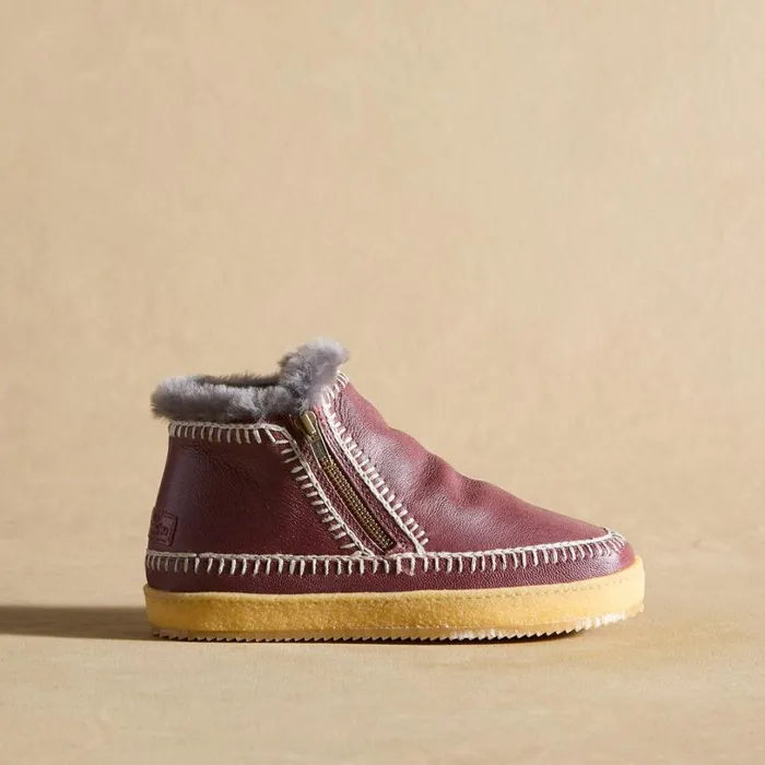 Women Setsu Low Leather Crochet Boots Cabernet Sundance Catalog Shoes