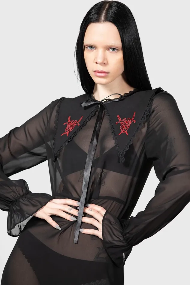 Women Shirt Killstar Miss Thumberlina Maxi Dress