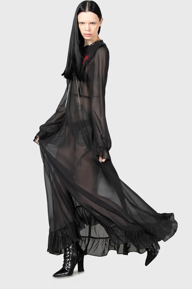 Women Shirt Killstar Miss Thumberlina Maxi Dress