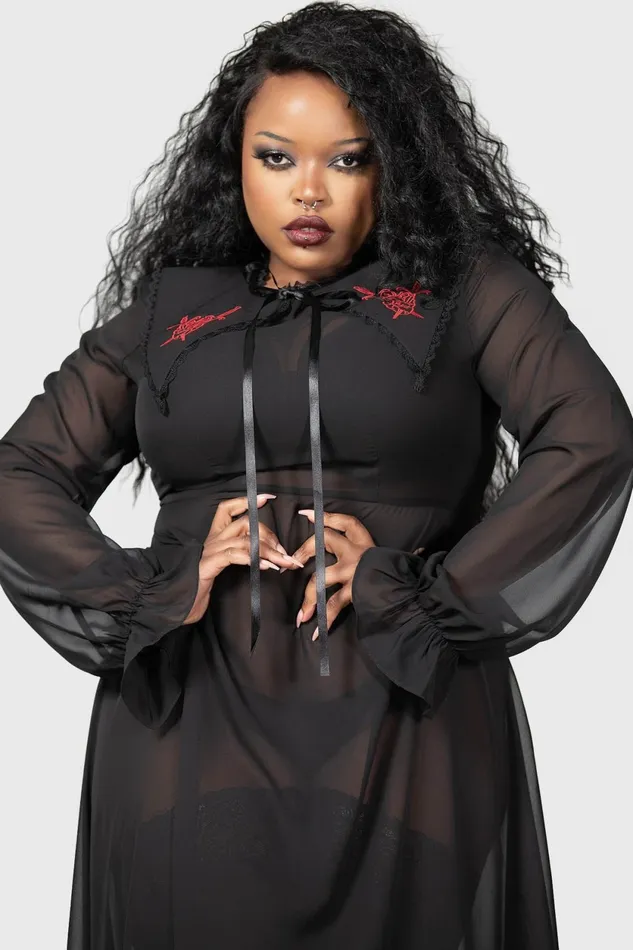 Women Shirt Killstar Miss Thumberlina Maxi Dress