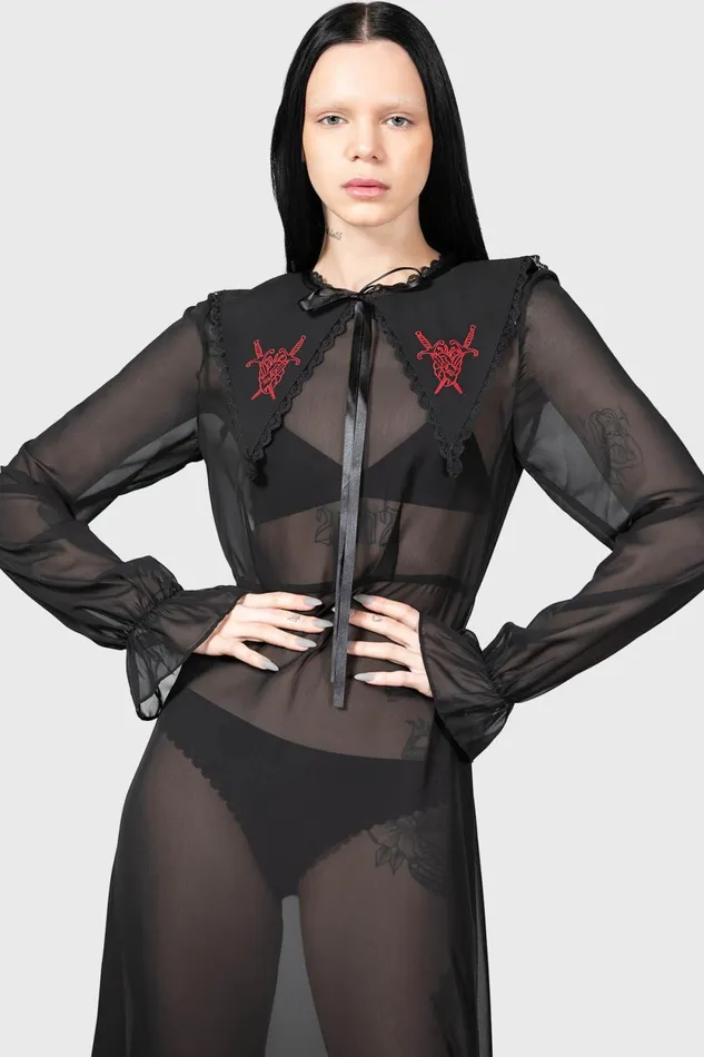 Women Shirt Killstar Miss Thumberlina Maxi Dress