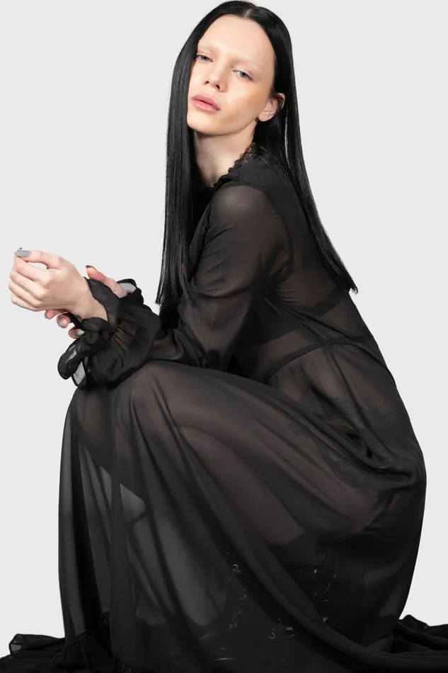 Women Shirt Killstar Miss Thumberlina Maxi Dress