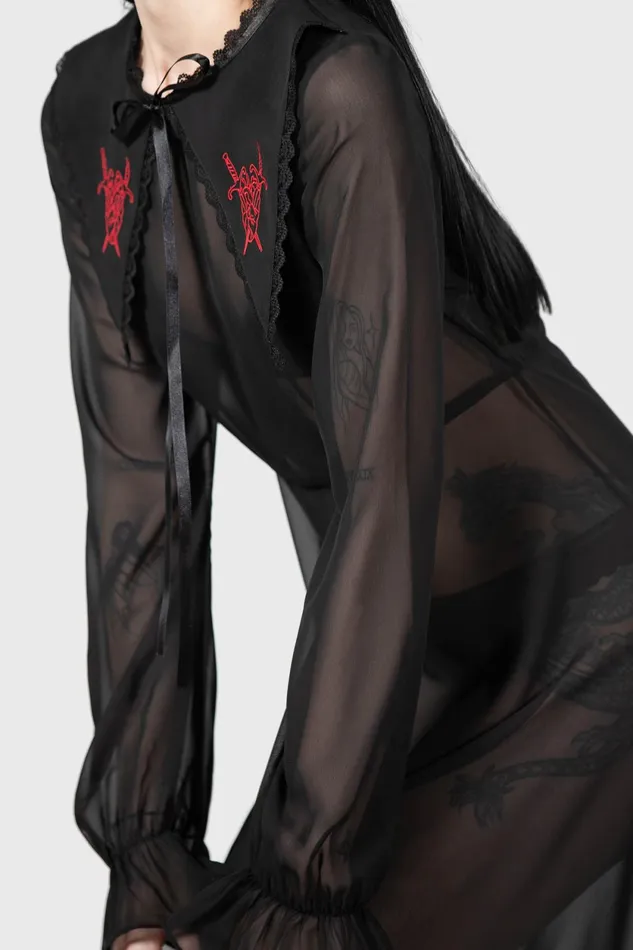 Women Shirt Killstar Miss Thumberlina Maxi Dress