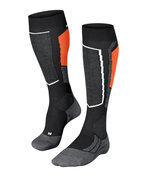 Women SK2 Intermediate Women Skiing Kneehigh Socks Black FALKE Ski Socks
