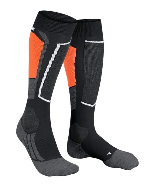 Women SK2 Intermediate Women Skiing Kneehigh Socks Black FALKE Ski Socks