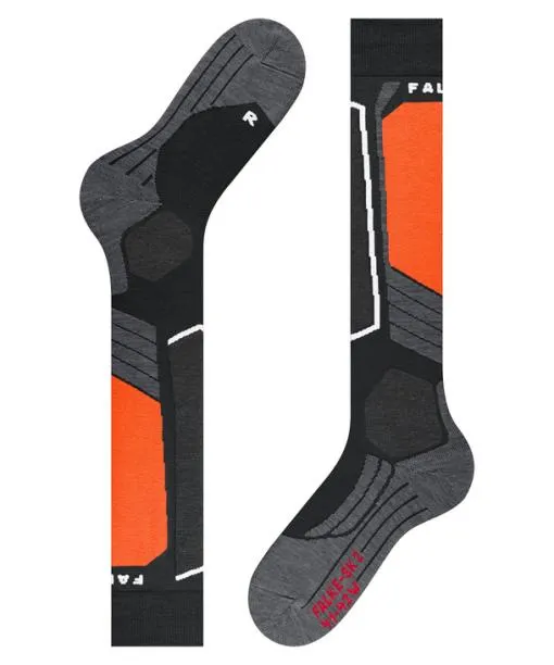 Women SK2 Intermediate Women Skiing Kneehigh Socks Black FALKE Ski Socks