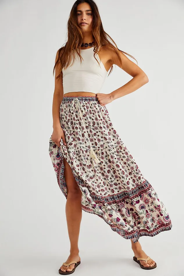 Women Skirts Free People Hiroka HiLow Skirt Multi