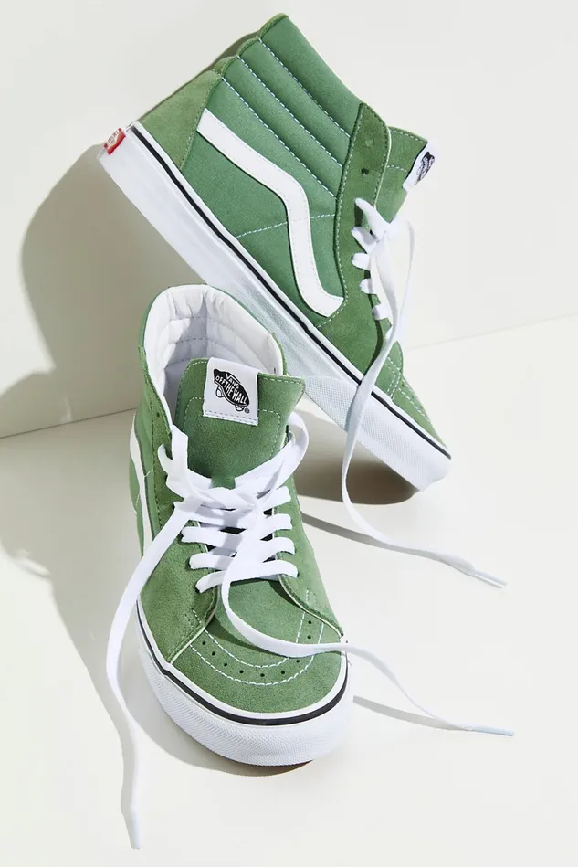 Women Sneakers Free People Vans Sk8Hi Top Sneakers Shale Green True White