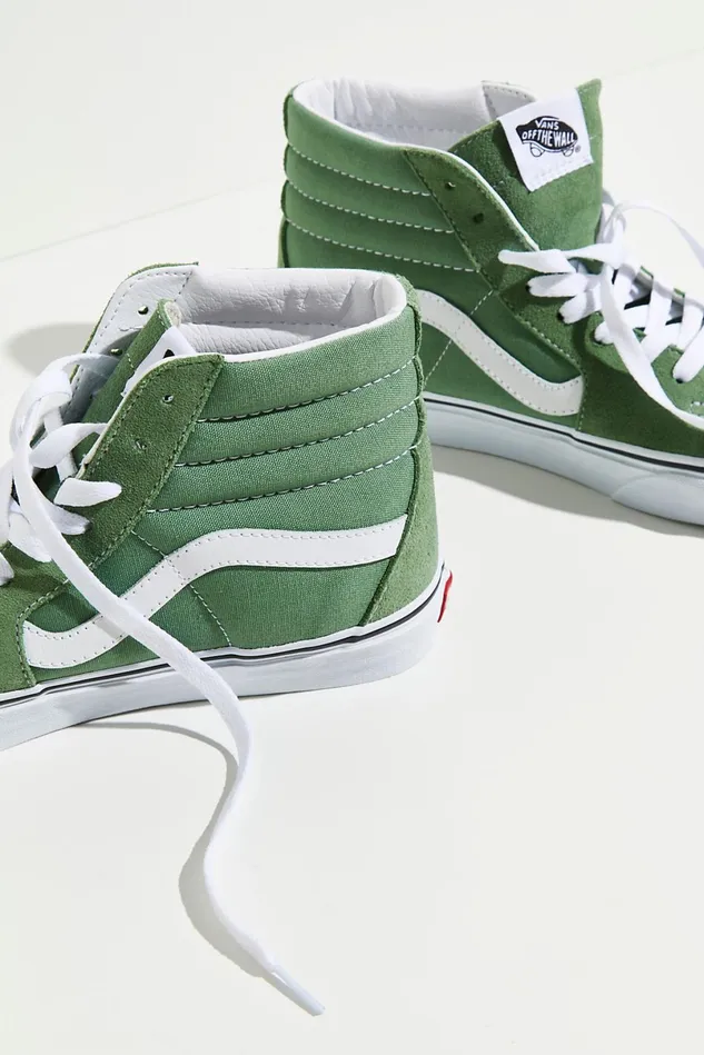 Women Sneakers Free People Vans Sk8Hi Top Sneakers Shale Green True White Women Sneakers Free People Vans Sk8Hi Top Sneakers Shale Green True White