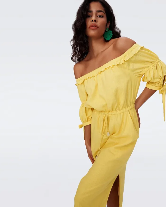 Women Sophia Dress Lemon DVF Dresses