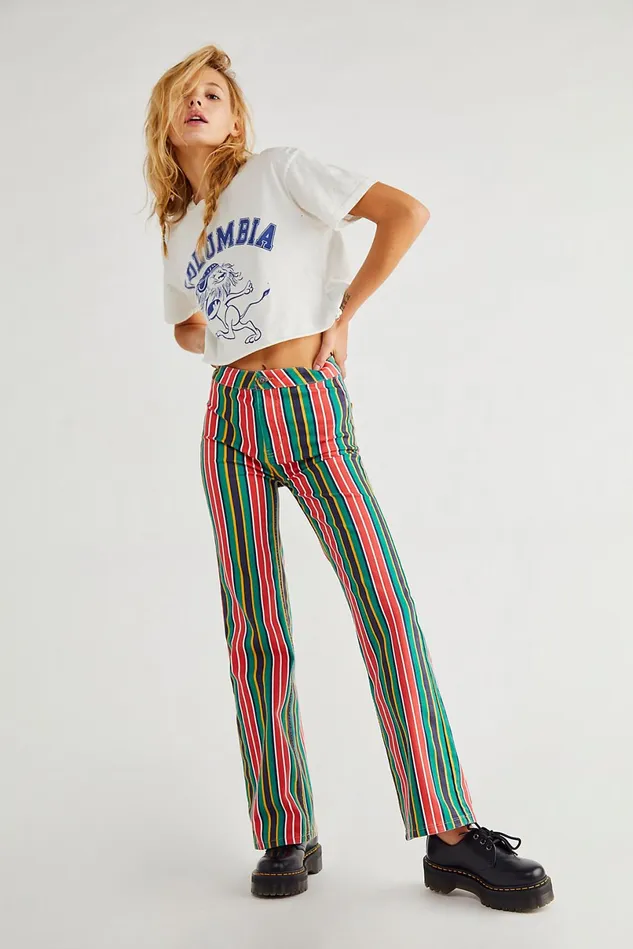 Women Statement Jeans Free People Printed Seneca StraightLeg Pants Red Rocks Combo Women Statement Jeans Free People Printed Seneca StraightLeg Pants Red Rocks Combo